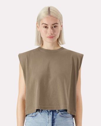 American Apparel 307GD Garment-Dyed Women's Heavyweight Muscle Tee - Faded Brown