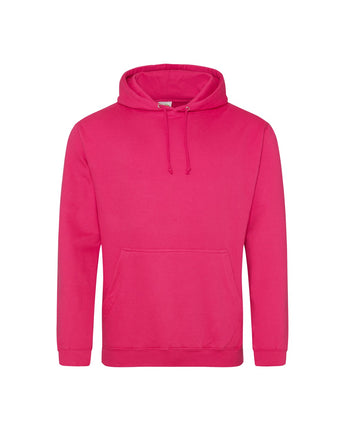 Pretreated AWDis JHA001 Unisex College Hooded Sweatshirt - Hot Pink