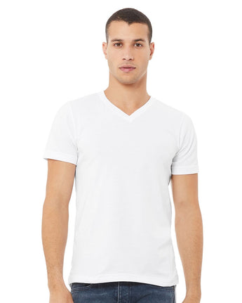 Pretreated Bella Canvas 3005 Jersey V-Neck Tee - White