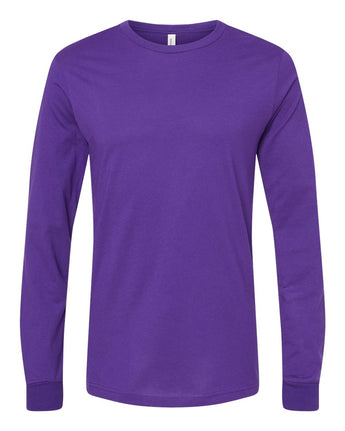 Pretreated BELLA+CANVAS 3501 Unisex Jersey Long Sleeve Tee - Team Purple