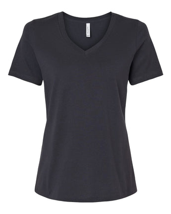 Pretreated BELLA+CANVAS 6405 Women's Relaxed Jersey V-Neck Tee - Dark Grey