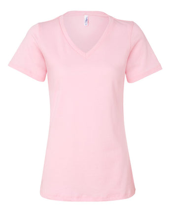 Pretreated BELLA+CANVAS 6405 Women's Relaxed Jersey V-Neck Tee - Pink