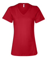 Pretreated BELLA+CANVAS 6405 Women's Relaxed Jersey V-Neck Tee - Red