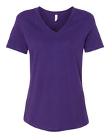 Pretreated BELLA+CANVAS 6405 Women's Relaxed Jersey V-Neck Tee - Team Purple