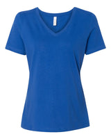 Pretreated BELLA+CANVAS 6405 Women's Relaxed Jersey V-Neck Tee - True Royal