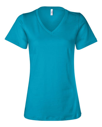 Pretreated BELLA+CANVAS 6405 Women's Relaxed Jersey V-Neck Tee - Turquoise