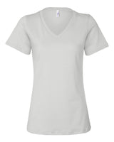 Pretreated BELLA+CANVAS 6405 Women's Relaxed Jersey V-Neck Tee - White