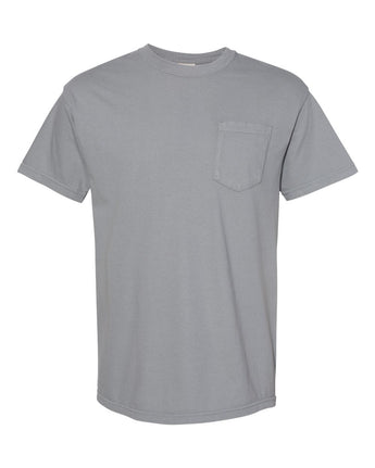 Pretreated Comfort Colors 6030 Garment-Dyed Heavyweight Pocket T-Shirt - Granite