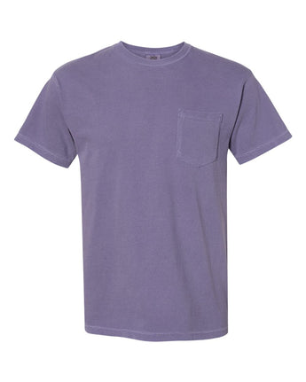 Pretreated Comfort Colors 6030 Garment-Dyed Heavyweight Pocket T-Shirt - Grape