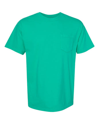 Pretreated Comfort Colors 6030 Garment-Dyed Heavyweight Pocket T-Shirt - Island Green