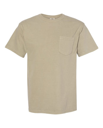 Pretreated Comfort Colors 6030 Garment-Dyed Heavyweight Pocket T-Shirt - Khaki