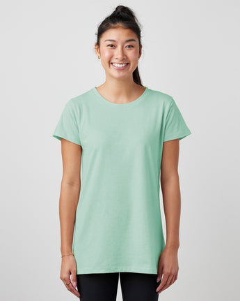Pretreated Enza 02479 Ladies Essential Relaxed Crew - Faded Seaglass