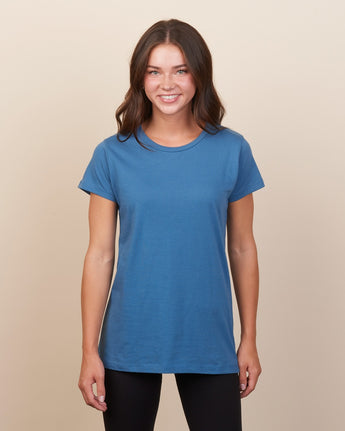 Pretreated Enza 02479 Ladies Essential Relaxed Crew - Stellar Blue