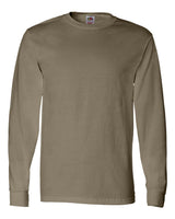 Pretreated Fruit of the Loom 4930R HD Cotton Long Sleeve T-Shirt - Khaki