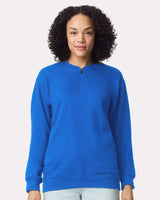 Pretreated Gildan SF008 Softstyle Midweight Quarter Zip Sweatshirt - Royal