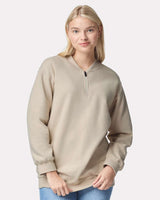 Pretreated Gildan SF008 Softstyle Midweight Quarter Zip Sweatshirt - Sand