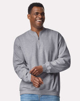 Pretreated Gildan SF008 Softstyle Midweight Quarter Zip Sweatshirt - Sport Grey