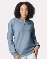 Pretreated Gildan SF008 Softstyle Midweight Quarter Zip Sweatshirt - Stone Blue