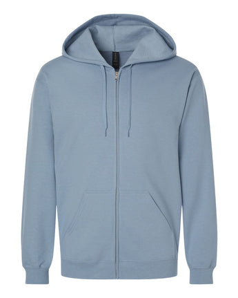 Pretreated Gildan SF600 Softstyle Full-Zip Hooded Sweatshirt - Stone Blue