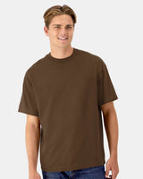 Pretreated Hanes 5180R Unisex Beefy-T Retro Street T-Shirt - Army Brown