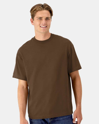 Pretreated Hanes 5180R Unisex Beefy-T Retro Street T-Shirt - Army Brown