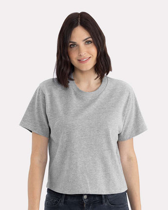 Pretreated Next Level 7610 Women's Heavyweight Boxy T-Shirt - Heather Grey