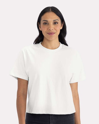 Pretreated Next Level 7610 Women's Heavyweight Boxy T-Shirt - White