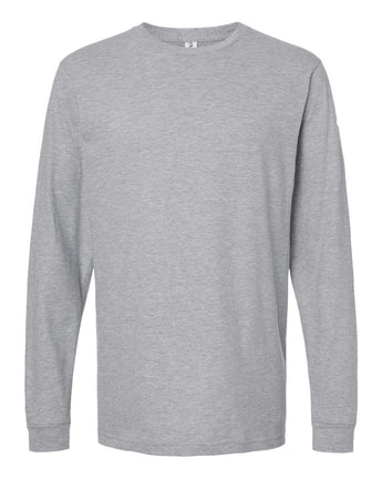 Pretreated Tultex 202LS Fine Jersey Long Sleeve T-Shirt - Heather Grey