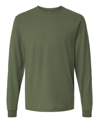 Pretreated Tultex 202LS Fine Jersey Long Sleeve T-Shirt - Military Green