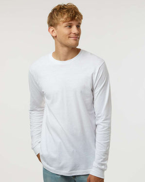 Pretreated Tultex 202LS Fine Jersey Long Sleeve T-Shirt - White