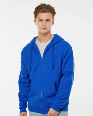 Pretreated Tultex 331 Full-Zip Hooded Sweatshirt Royal