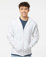 Pretreated Tultex 331 Full-Zip Hooded Sweatshirt White