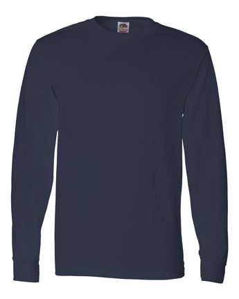 Pretreated Fruit of the Loom 4930R HD Cotton Long Sleeve T-Shirt - J. Navy