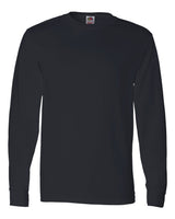 Pretreated Fruit of the Loom 4930R HD Cotton Long Sleeve T-Shirt - Black