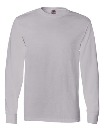 Pretreated Fruit of the Loom 4930R HD Cotton Long Sleeve T-Shirt - Silver