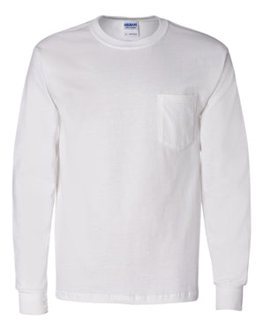 Pretreated Gildan 2410 Ultra Cotton Long Sleeve Pocket T-Shirt