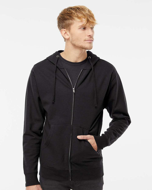 Pretreated Independent Trading Co. SS4500Z Midweight Full-Zip Hooded Sweatshirt